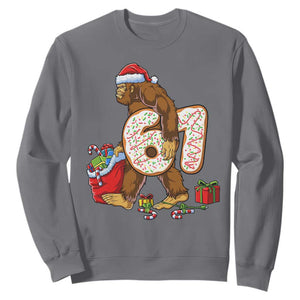 Christmas Bigfoot 67 Meme Sweatshirt Funny Six Seven Gen Alpha Slang Sasquatch TS10 Charcoal Print Your Wear