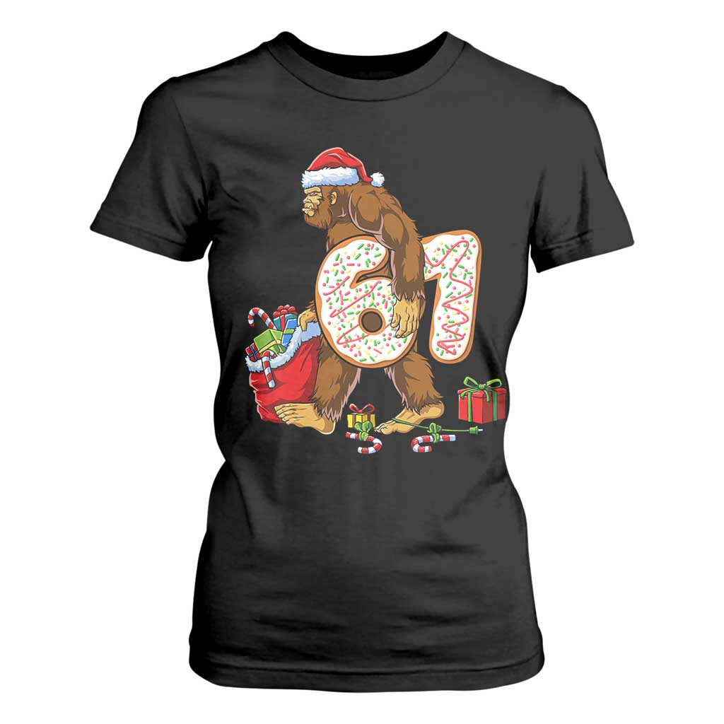 Christmas Bigfoot 67 Meme T Shirt For Women Funny Six Seven Gen Alpha Slang Sasquatch TS10 Black Print Your Wear