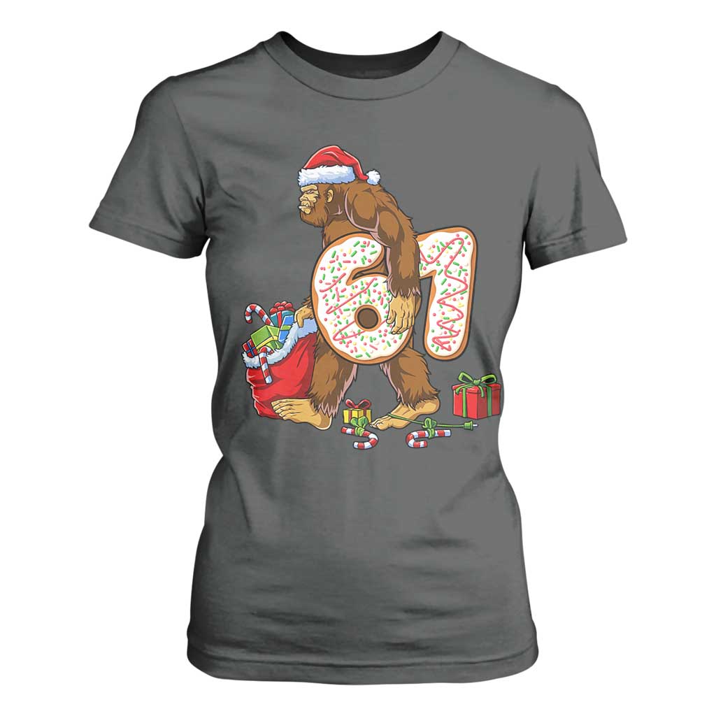 Christmas Bigfoot 67 Meme T Shirt For Women Funny Six Seven Gen Alpha Slang Sasquatch TS10 Dark Heather Print Your Wear