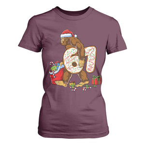 Christmas Bigfoot 67 Meme T Shirt For Women Funny Six Seven Gen Alpha Slang Sasquatch TS10 Maroon Print Your Wear