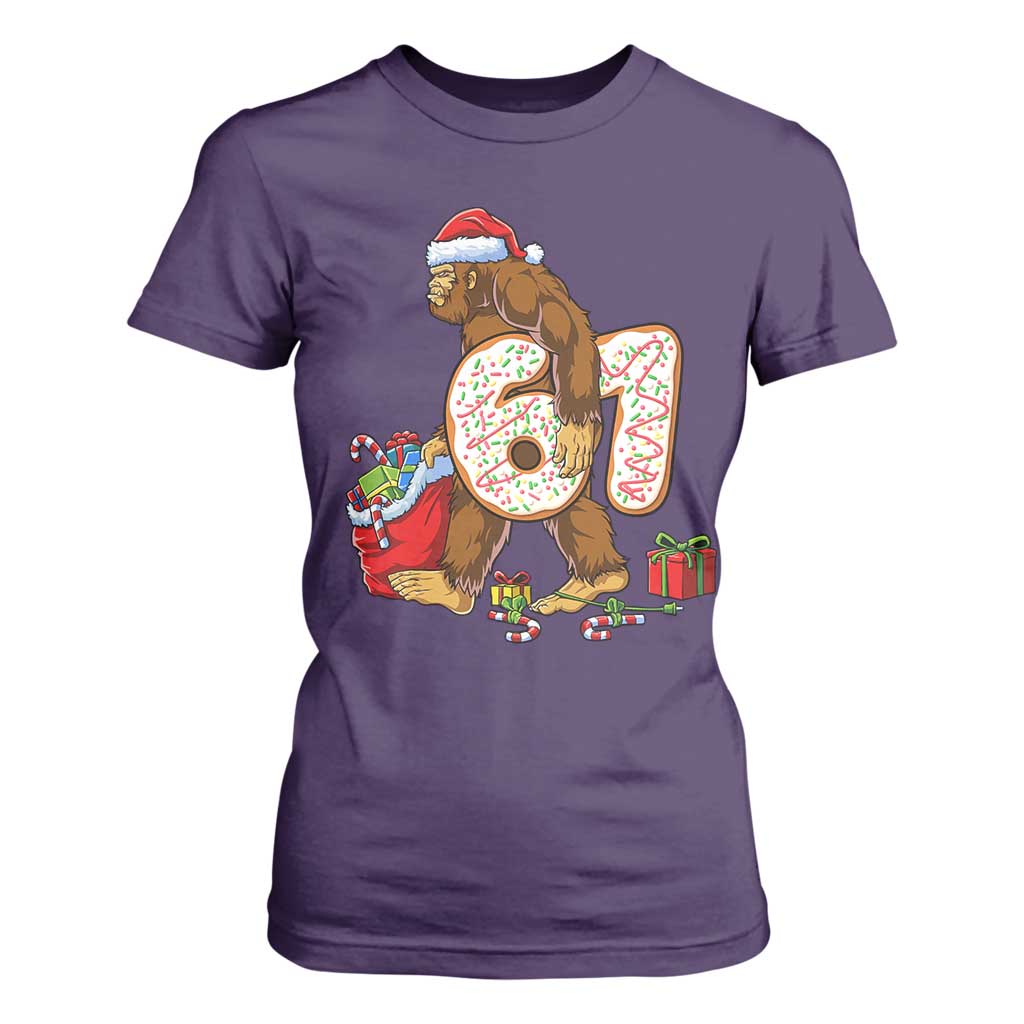 Christmas Bigfoot 67 Meme T Shirt For Women Funny Six Seven Gen Alpha Slang Sasquatch TS10 Purple Print Your Wear