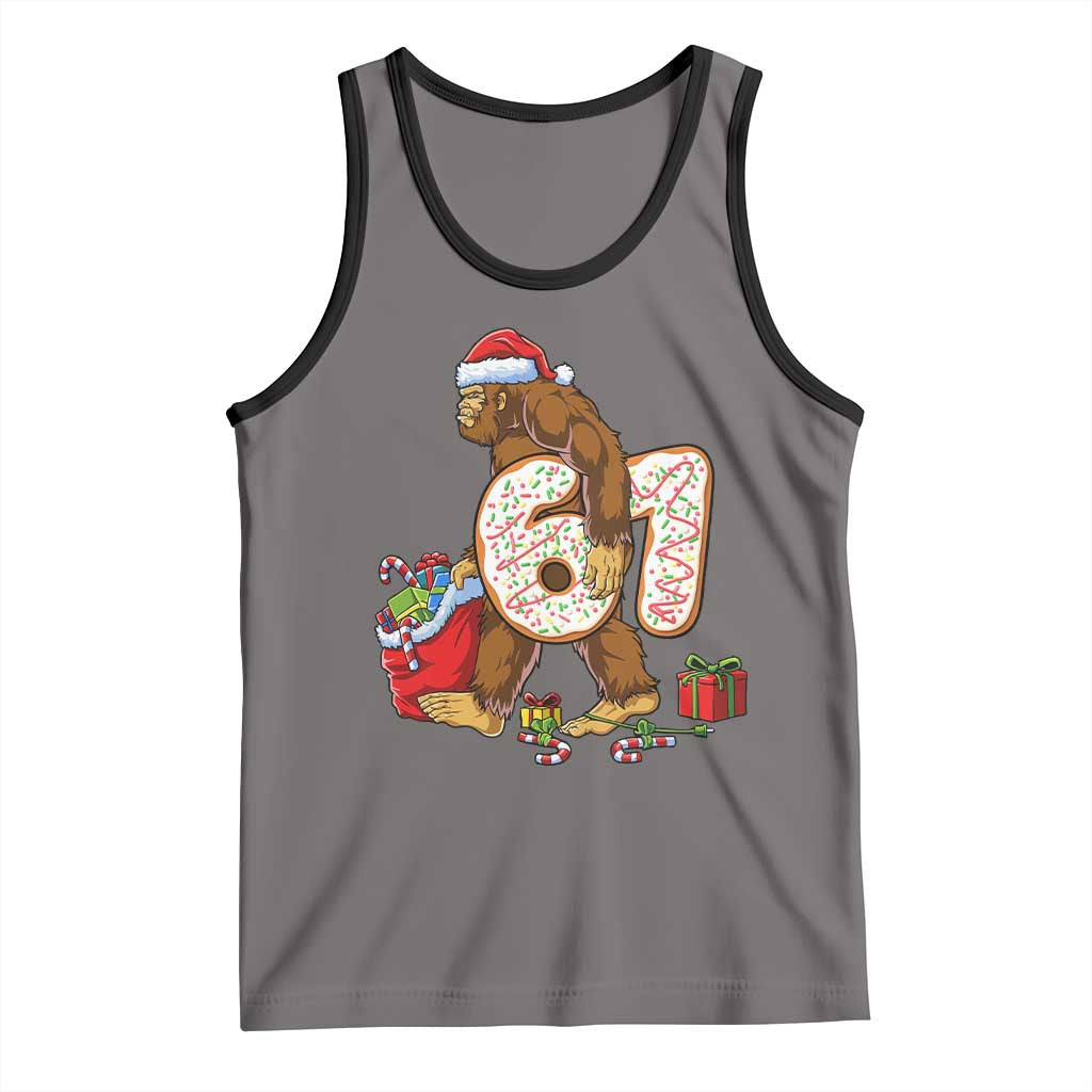 Christmas Bigfoot 67 Meme Tank Top Funny Six Seven Gen Alpha Slang Sasquatch TS10 Deep Heather Black Print Your Wear
