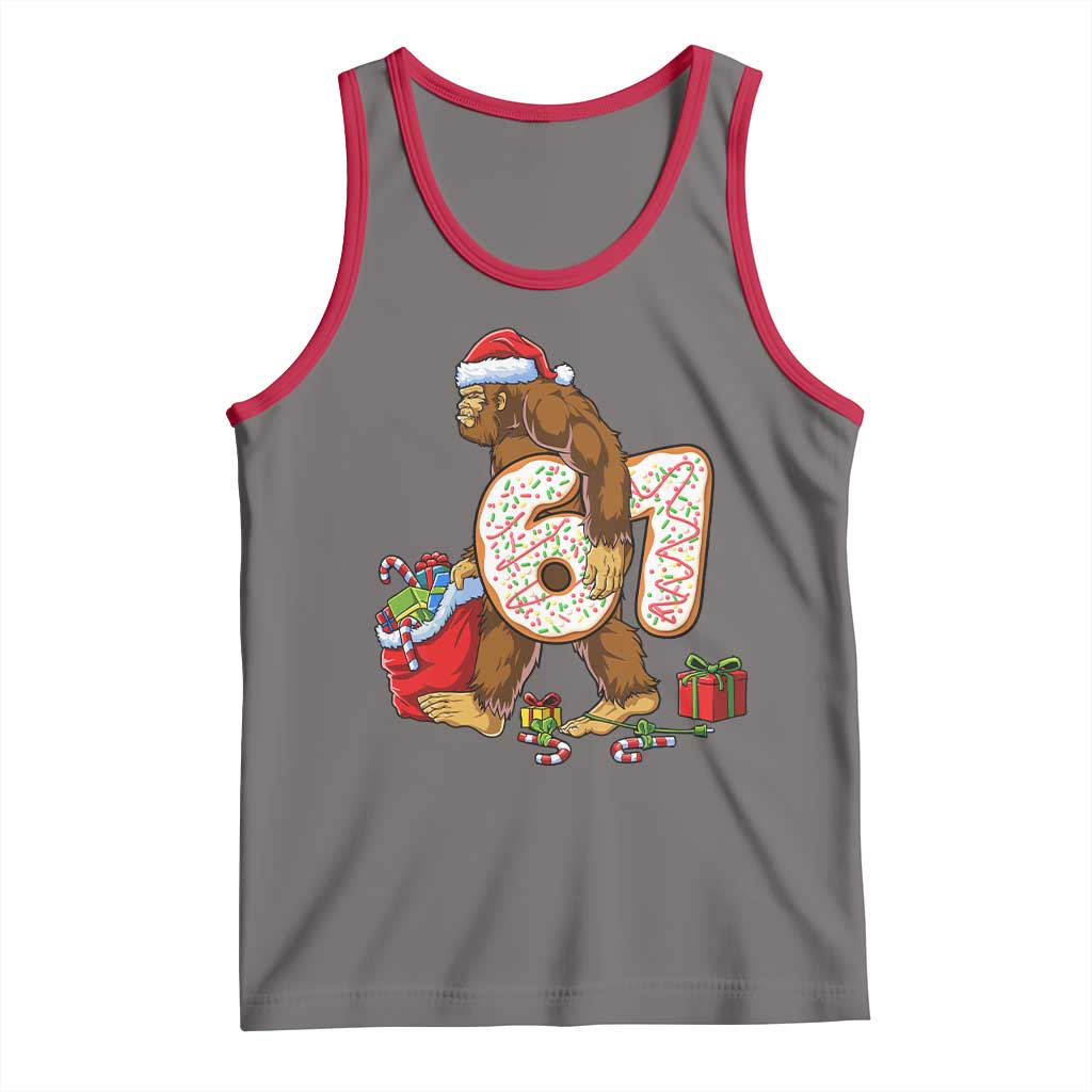 Christmas Bigfoot 67 Meme Tank Top Funny Six Seven Gen Alpha Slang Sasquatch TS10 Deep Heather Red Print Your Wear