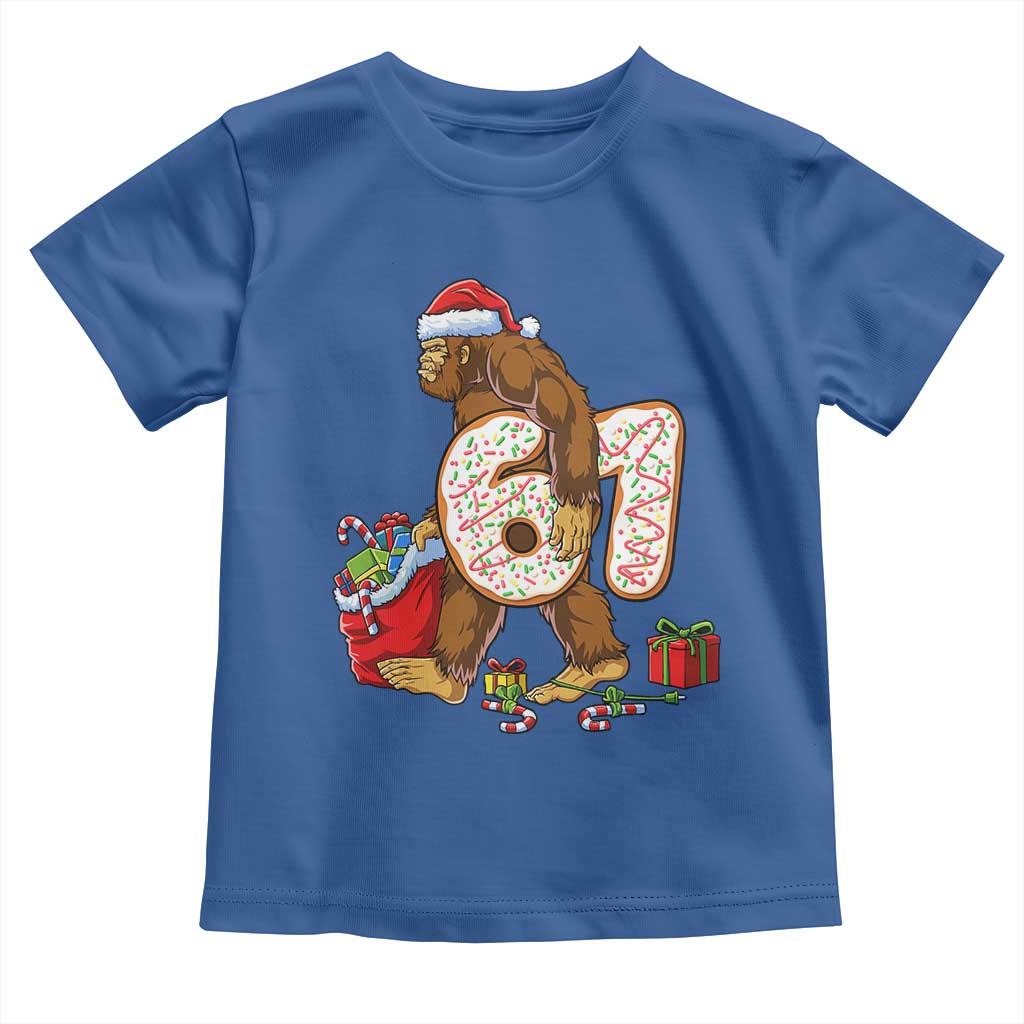 Christmas Bigfoot 67 Meme Toddler T Shirt Funny Six Seven Gen Alpha Slang Sasquatch TS10 Royal Blue Print Your Wear