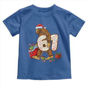 Christmas Bigfoot 67 Meme Toddler T Shirt Funny Six Seven Gen Alpha Slang Sasquatch TS10 Royal Blue Print Your Wear
