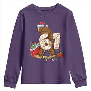 Christmas Bigfoot 67 Meme Youth Sweatshirt Funny Six Seven Gen Alpha Slang Sasquatch TS10 Purple Print Your Wear