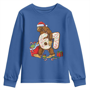Christmas Bigfoot 67 Meme Youth Sweatshirt Funny Six Seven Gen Alpha Slang Sasquatch TS10 Royal Blue Print Your Wear