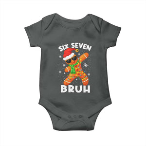 67 Christmas Six Seven Bruh Gingerbread Baby Onesie Funny Six Seven Meme Boys TS10 Dark Heather Print Your Wear