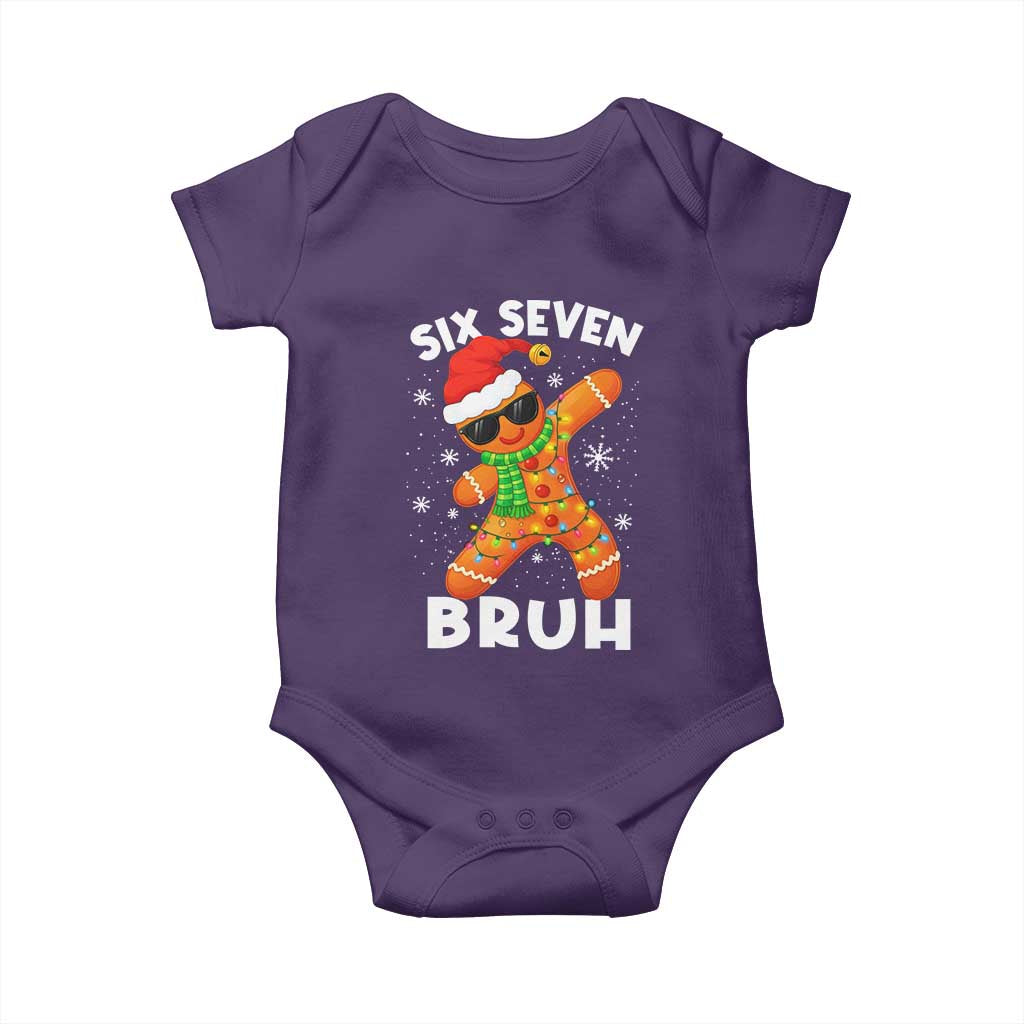 67 Christmas Six Seven Bruh Gingerbread Baby Onesie Funny Six Seven Meme Boys TS10 Purple Print Your Wear