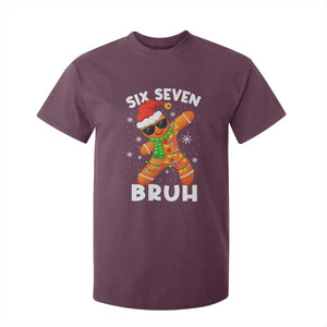 67 Christmas Six Seven Bruh Gingerbread T Shirt For Kid Funny Six Seven Meme Boys TS10 Maroon Print Your Wear