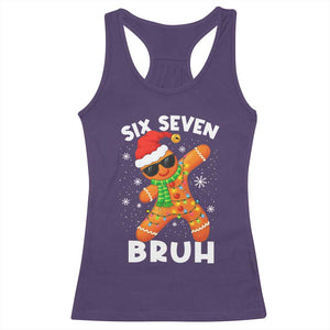 67 Christmas Six Seven Bruh Gingerbread Racerback Tank Top Funny Six Seven Meme Boys TS10 Purple Print Your Wear