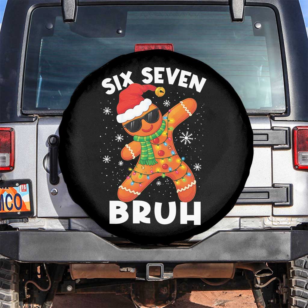67 Christmas Six Seven Bruh Gingerbread Spare Tire Cover Funny Six Seven Meme Boys TS10 No hole Black Print Your Wear
