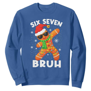 67 Christmas Six Seven Bruh Gingerbread Sweatshirt Funny Six Seven Meme Boys TS10 Royal Blue Print Your Wear