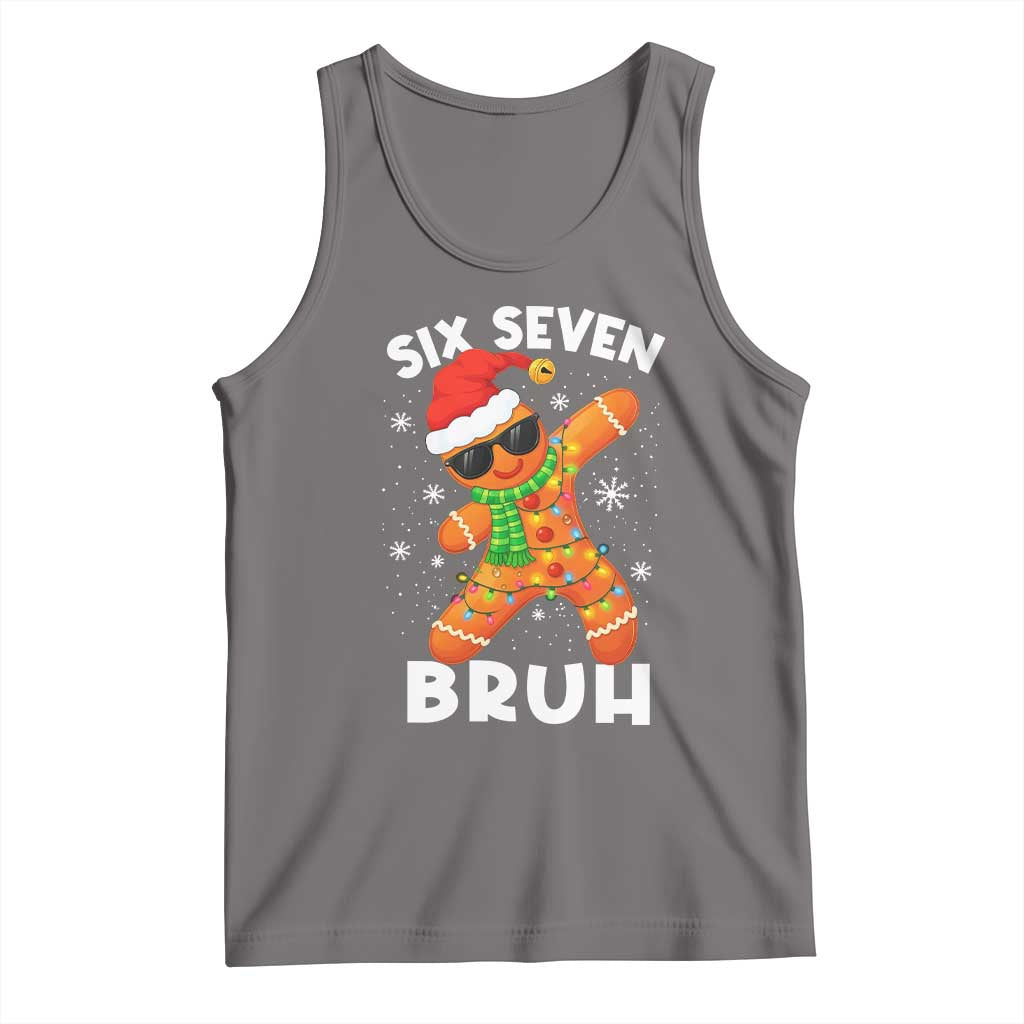 67 Christmas Six Seven Bruh Gingerbread Tank Top Funny Six Seven Meme Boys TS10 Deep Heather Print Your Wear