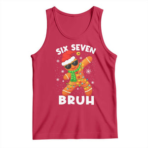 67 Christmas Six Seven Bruh Gingerbread Tank Top Funny Six Seven Meme Boys TS10 Red Print Your Wear