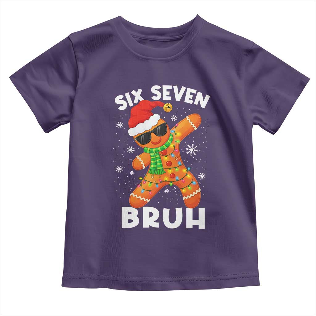 67 Christmas Six Seven Bruh Gingerbread Toddler T Shirt Funny Six Seven Meme Boys TS10 Purple Print Your Wear