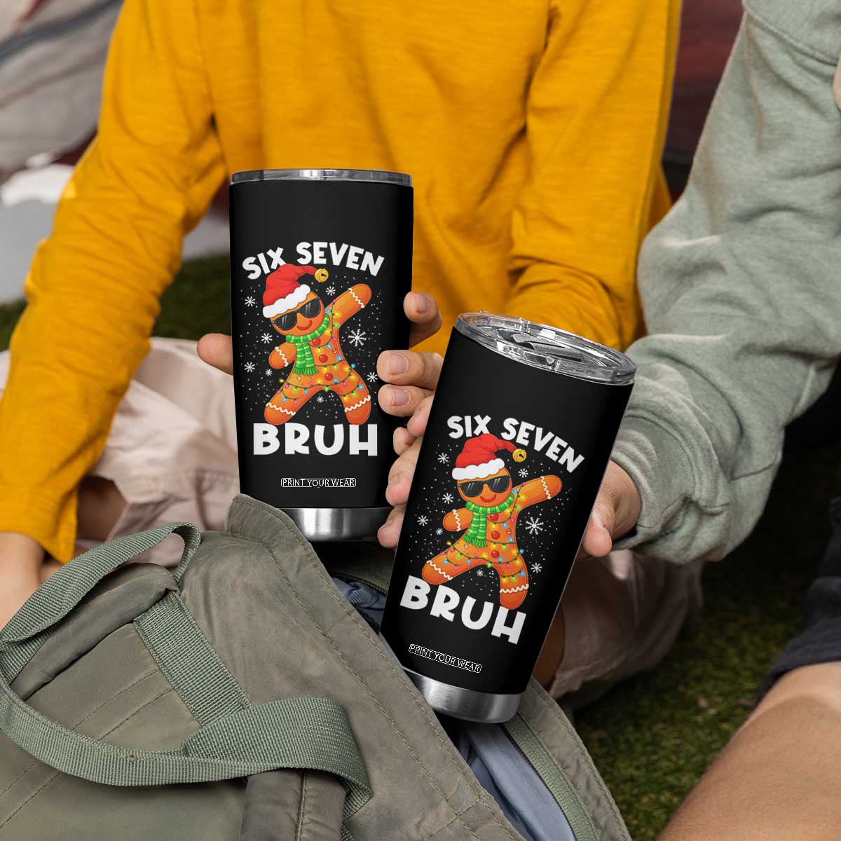 67 Christmas Six Seven Bruh Gingerbread Tumbler Cup Funny Six Seven Meme Boys TS10 Print Your Wear