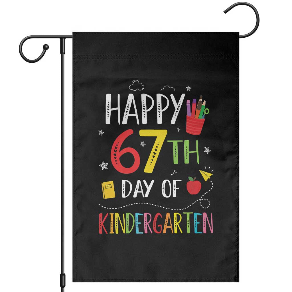 67 Days Of Kindergarten Garden Flag Happy 67th Day Of School Teachers Student Meme TS10 Black Print Your Wear