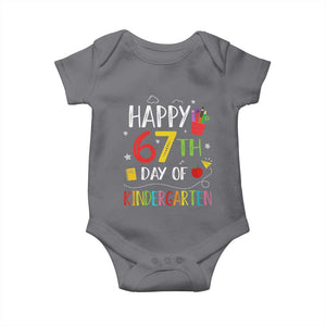 67 Days Of Kindergarten Baby Onesie Happy 67th Day Of School Teachers Student Meme TS10 Charcoal Print Your Wear