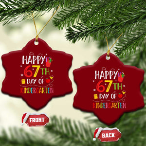 67 Days Of Kindergarten Ceramic Ornament Happy 67th Day Of School Teachers Student Meme TS10 Print Your Wear