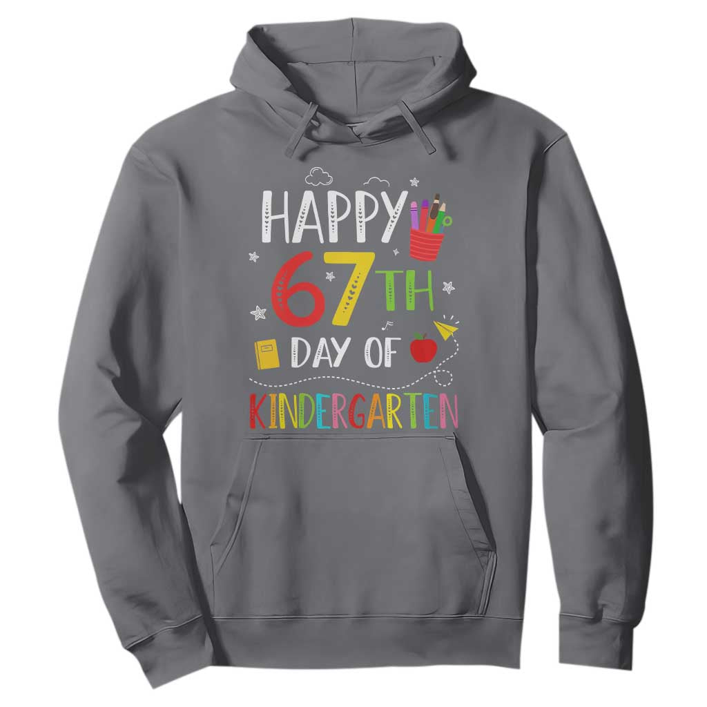 67 Days Of Kindergarten Hoodie Happy 67th Day Of School Teachers Student Meme TS10 Charcoal Print Your Wear