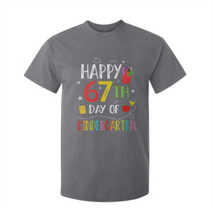 67 Days Of Kindergarten T Shirt For Kid Happy 67th Day Of School Teachers Student Meme TS10 Charcoal Print Your Wear