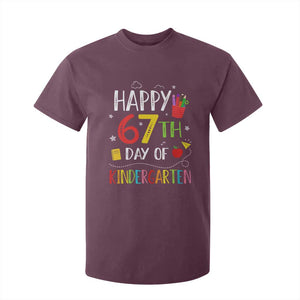 67 Days Of Kindergarten T Shirt For Kid Happy 67th Day Of School Teachers Student Meme TS10 Maroon Print Your Wear