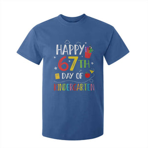 67 Days Of Kindergarten T Shirt For Kid Happy 67th Day Of School Teachers Student Meme TS10 Royal Blue Print Your Wear