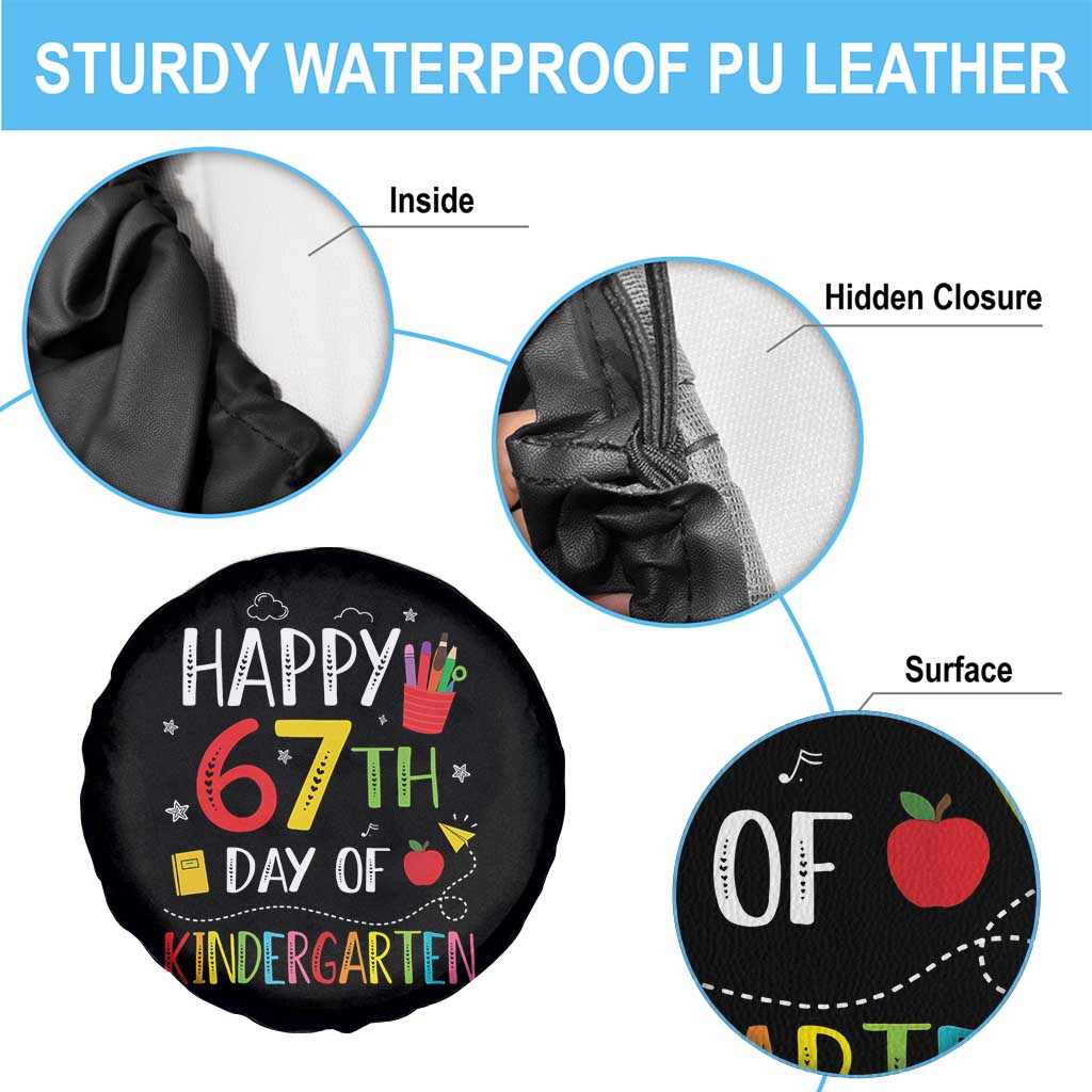 67 Days Of Kindergarten Spare Tire Cover Happy 67th Day Of School Teachers Student Meme TS10 Print Your Wear