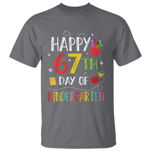 67 Days Of Kindergarten T Shirt Happy 67th Day Of School Teachers Student Meme TS10 Charcoal Print Your Wear