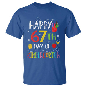 67 Days Of Kindergarten T Shirt Happy 67th Day Of School Teachers Student Meme TS10 Royal Blue Print Your Wear