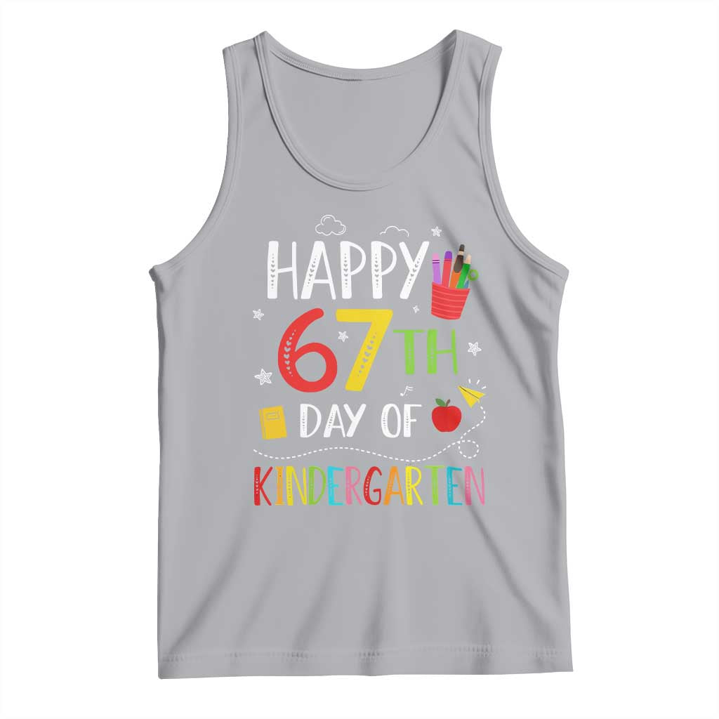 67 Days Of Kindergarten Tank Top Happy 67th Day Of School Teachers Student Meme TS10 Athletic Heather Print Your Wear
