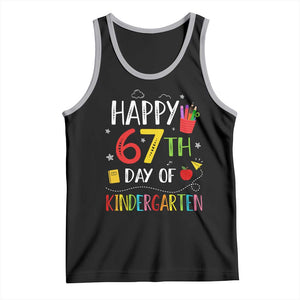67 Days Of Kindergarten Tank Top Happy 67th Day Of School Teachers Student Meme TS10 Black Athletic Heather Print Your Wear