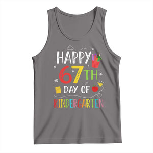 67 Days Of Kindergarten Tank Top Happy 67th Day Of School Teachers Student Meme TS10 Deep Heather Print Your Wear
