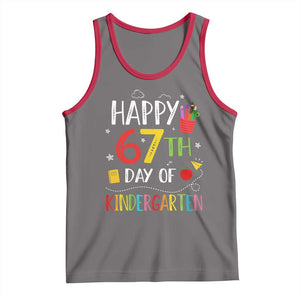 67 Days Of Kindergarten Tank Top Happy 67th Day Of School Teachers Student Meme TS10 Deep Heather Red Print Your Wear