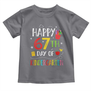 67 Days Of Kindergarten Toddler T Shirt Happy 67th Day Of School Teachers Student Meme TS10 Charcoal Print Your Wear