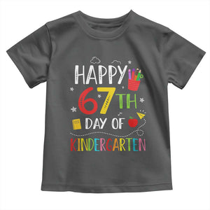67 Days Of Kindergarten Toddler T Shirt Happy 67th Day Of School Teachers Student Meme TS10 Dark Heather Print Your Wear