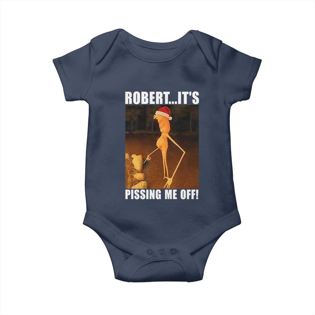 Marcus The Worm Christmas Baby Onesie Robert Its Pissing Me Off Xmas Meme TS10 Navy Print Your Wear