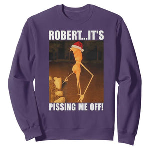 Marcus The Worm Christmas Sweatshirt Robert Its Pissing Me Off Xmas Meme TS10 Purple Print Your Wear