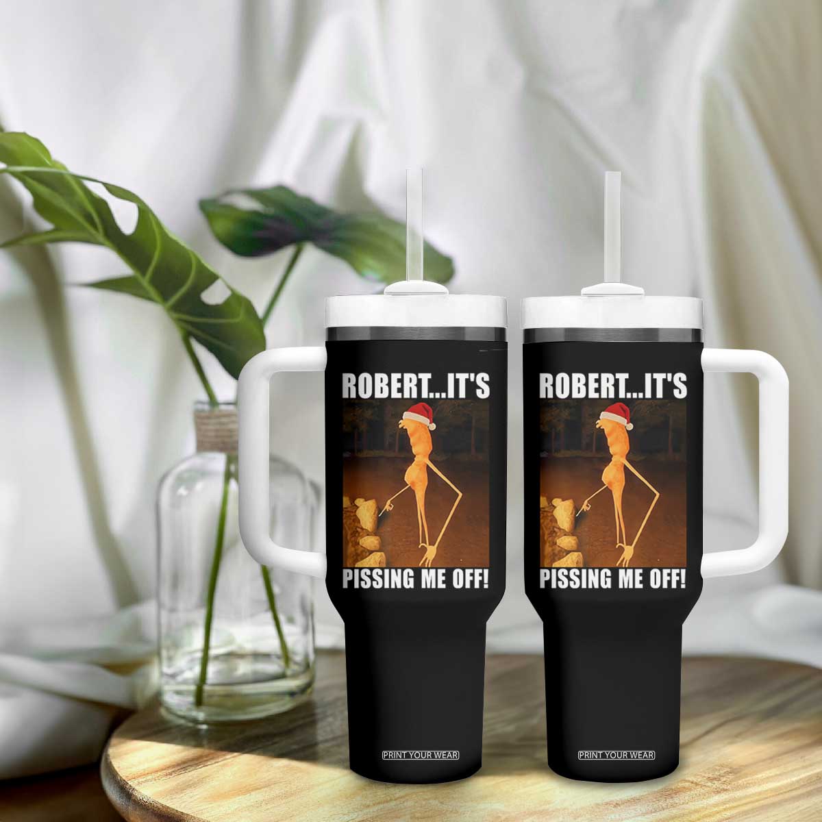 Marcus The Worm Christmas Tumbler With Handle Robert Its Pissing Me Off Xmas Meme TS10 Print Your Wear