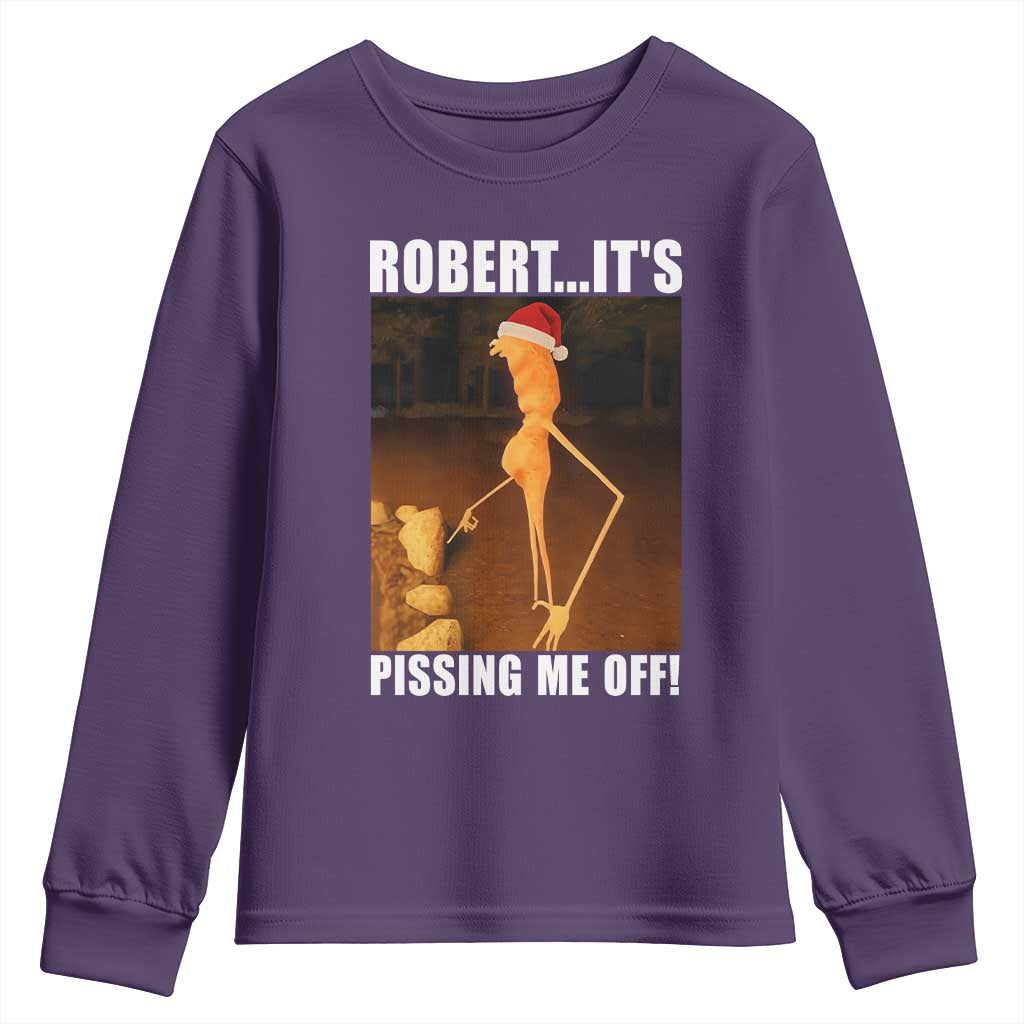 Marcus The Worm Christmas Youth Sweatshirt Robert Its Pissing Me Off Xmas Meme TS10 Purple Print Your Wear