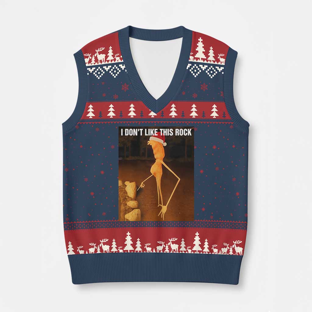 Marcus The Worm I Don't Like This Rock V-Neck Knit Sweater Vest TS10 Navy Red Print Your Wear