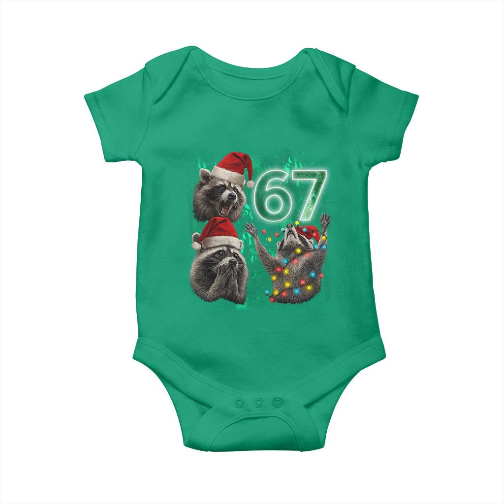 Funny Christmas 67 Meme Racoon Baby Onesie Howling at The Moon TS10 Irish Green Print Your Wear