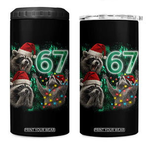Funny Christmas 67 Meme Racoon 4 in 1 Can Cooler Tumbler Howling at The Moon TS10 One Size: 16 oz Black Print Your Wear