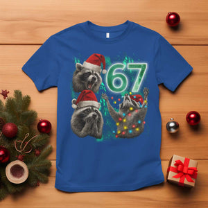 Funny Christmas 67 Meme Racoon T Shirt Howling at The Moon TS10 Royal Blue Print Your Wear