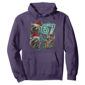 Funny Christmas 67 Meme Racoon Hoodie Howling at The Moon TS10 Purple Print Your Wear