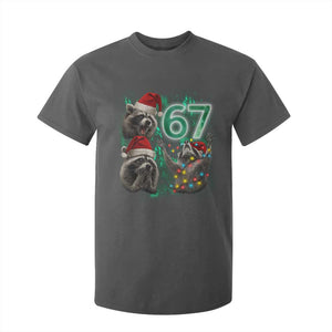 Funny Christmas 67 Meme Racoon T Shirt For Kid Howling at The Moon TS10 Dark Heather Print Your Wear