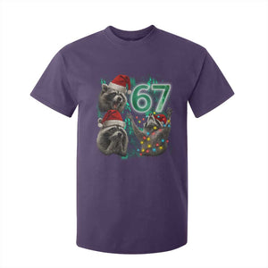 Funny Christmas 67 Meme Racoon T Shirt For Kid Howling at The Moon TS10 Purple Print Your Wear
