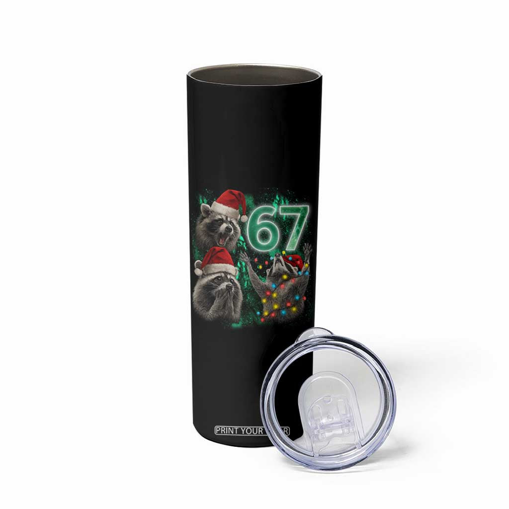 Funny Christmas 67 Meme Racoon Skinny Tumbler Howling at The Moon TS10 Print Your Wear