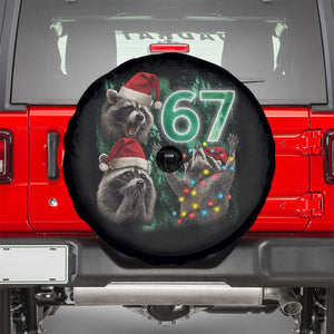 Funny Christmas 67 Meme Racoon Spare Tire Cover Howling at The Moon TS10 Black Print Your Wear